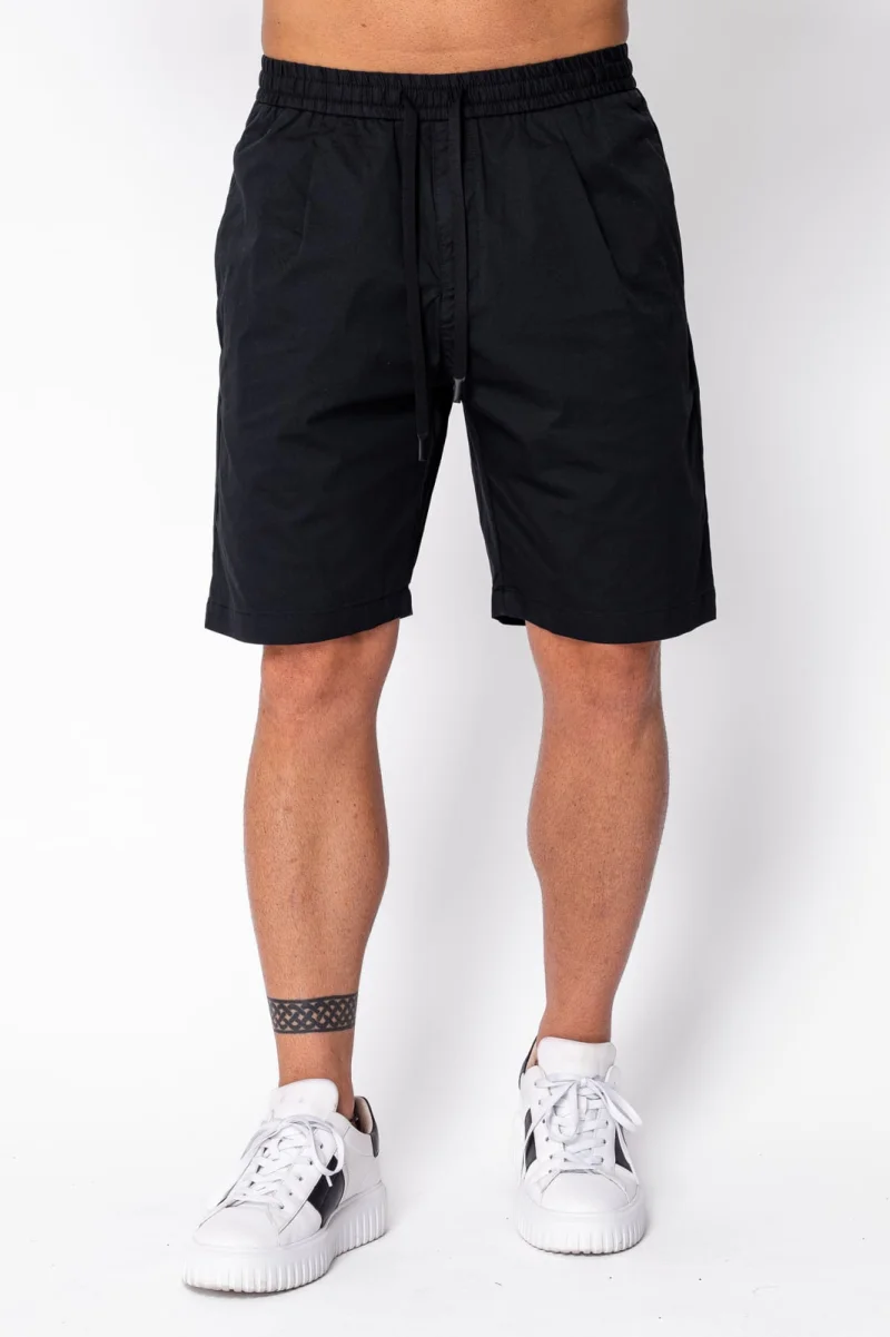 Pantaloni scurti cu snur din bumbac Black