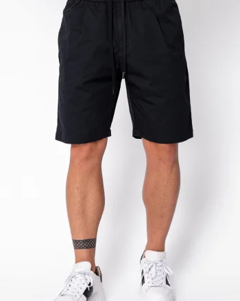 Pantaloni scurti cu snur din bumbac Black