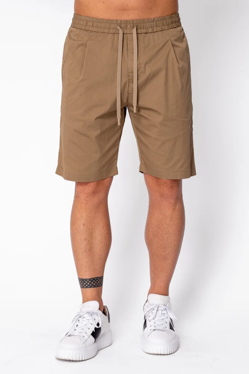 Pantaloni scurti cu snur din bumbac Brown
