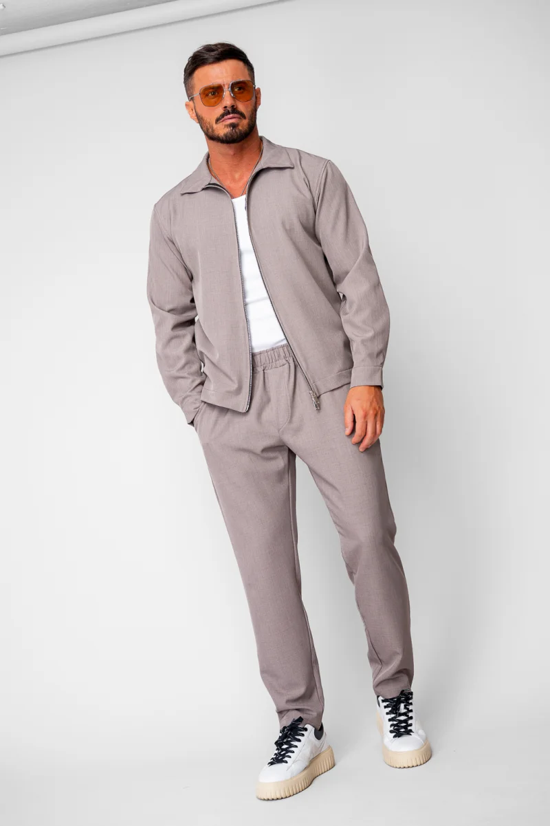 Set Caruso v2 Jacheta cu fermoar si pantalon lung drept Premium Navy