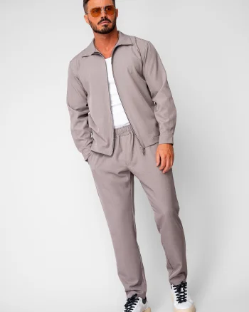 Set Caruso v2 Jacheta cu fermoar si pantalon lung drept Premium Navy