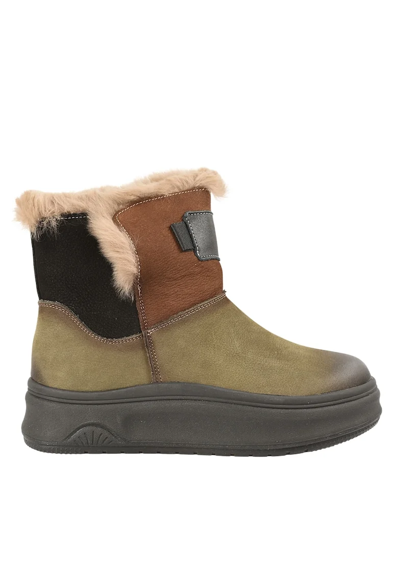 Ghete sport, dama,  9981, verde, piele naturala, Verde