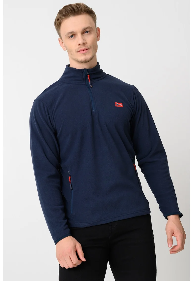 Bluza de trening slim fit cu fermoar Ulysse, Bleumarin