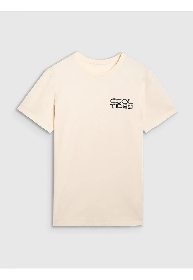 Tricou Barbati  SPORTSTYLE, Ecru, Regular Fit, Imprimeu "Cool Tide",