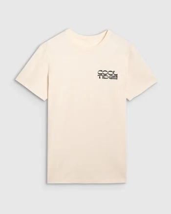 Tricou Barbati  SPORTSTYLE, Ecru, Regular Fit, Imprimeu "Cool Tide",