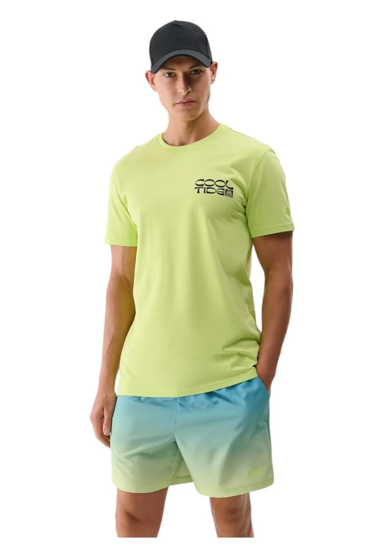 Tricou barbati  croiala regulata, decolteu rotund, bumbac, galben