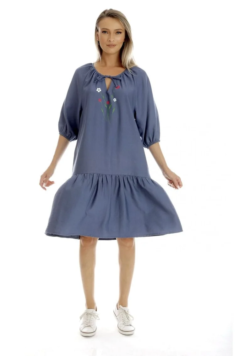 Rochie Dama,  Boho Style, cu Pictura Realizata Manual V350