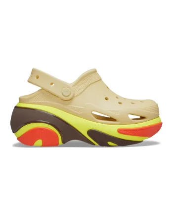 Saboti slingback cu talpa demi-wedge, Maro/Galben/Bej