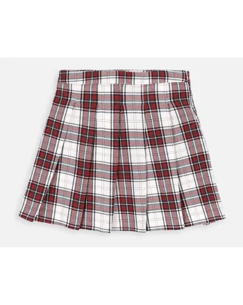 Fusta mini plisata cu imprimeu in carouri