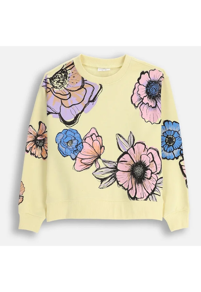 Bluza de trening cu model floral supradimensionat