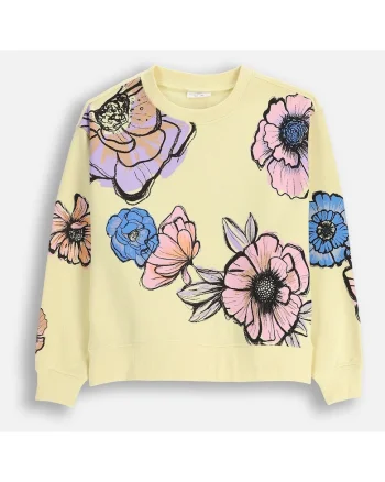 Bluza de trening cu model floral supradimensionat