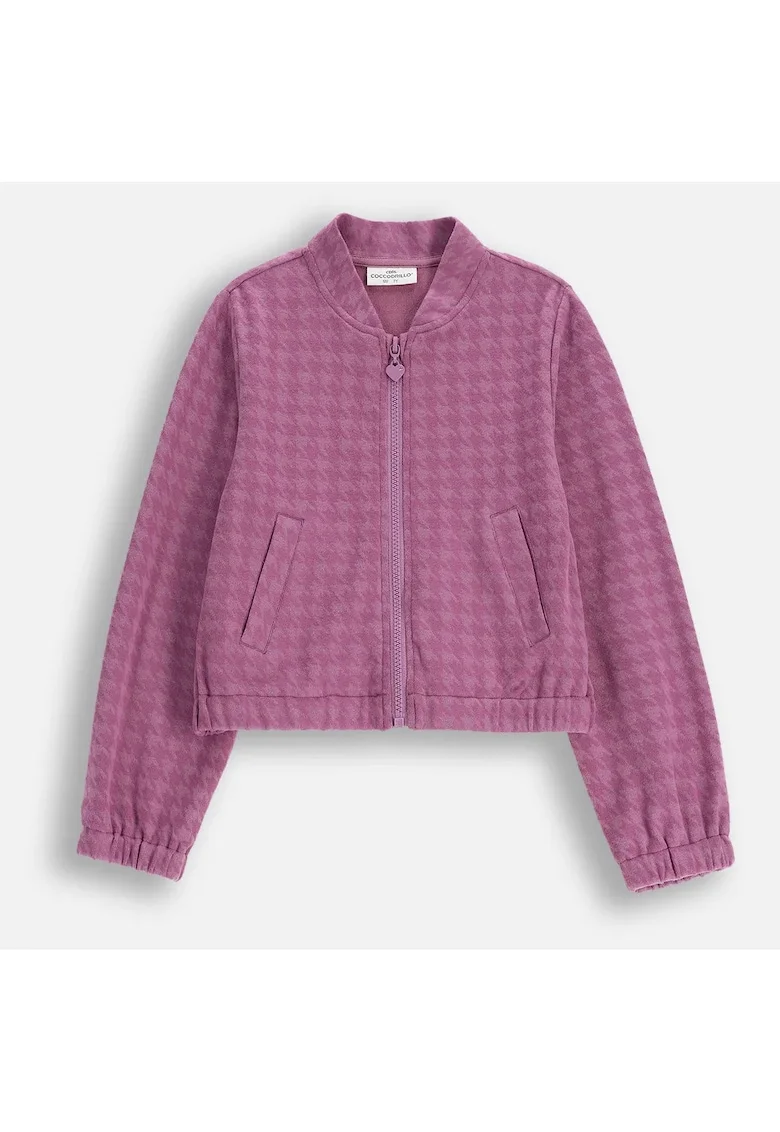Jacheta bomber cu imprimeu houndstooth