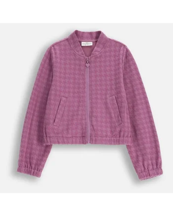 Jacheta bomber cu imprimeu houndstooth