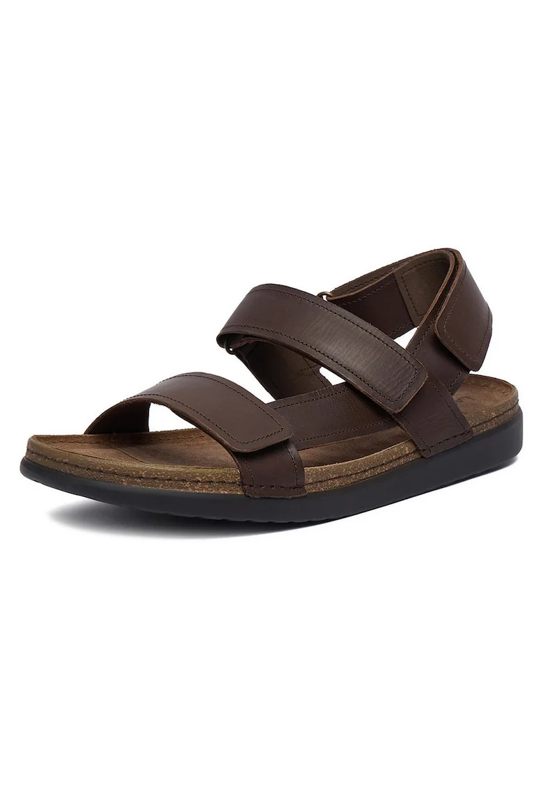 Sandale barbatesti  piele naturala, inchidere velcro, culoare maro