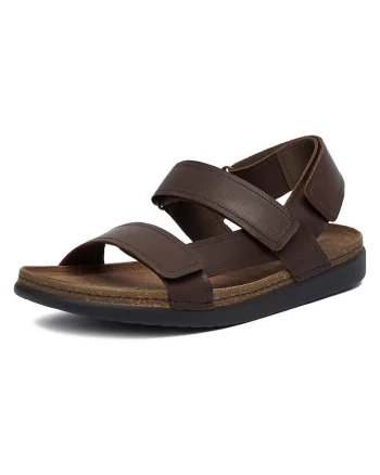 Sandale barbatesti  piele naturala, inchidere velcro, culoare maro