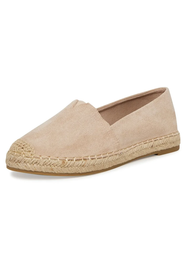Pantofi dama,  varf rotund, bej, textil