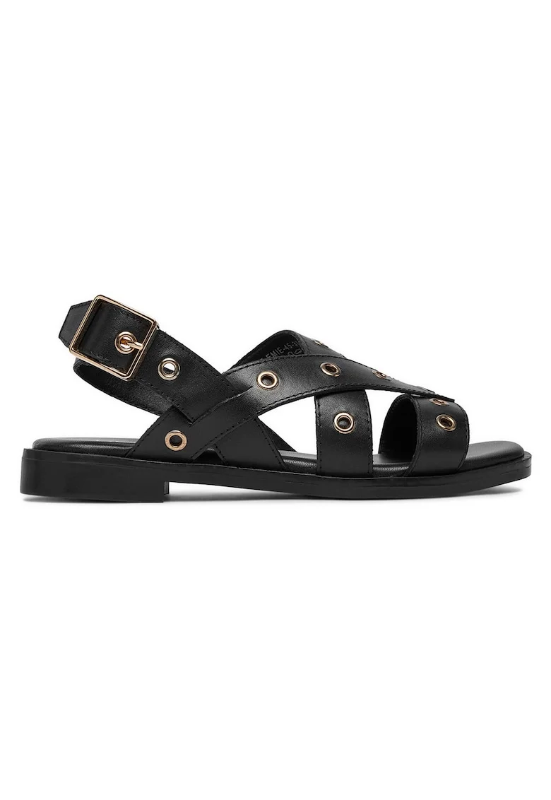 Sandale  negru, barete incrucisate, Negru