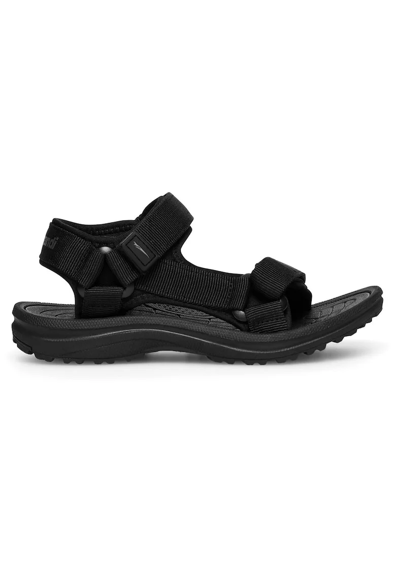 Sandale  negru, textil, sistem inchidere Velcro, Negru