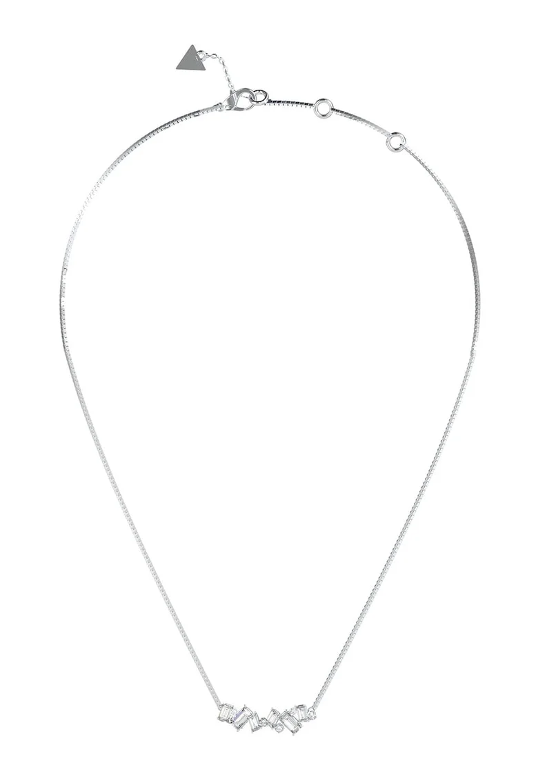 Colier cu zirconia, Alb/Argintiu