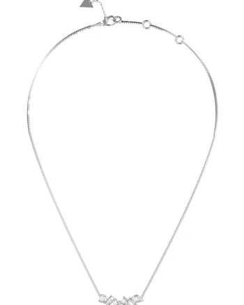 Colier cu zirconia, Alb/Argintiu