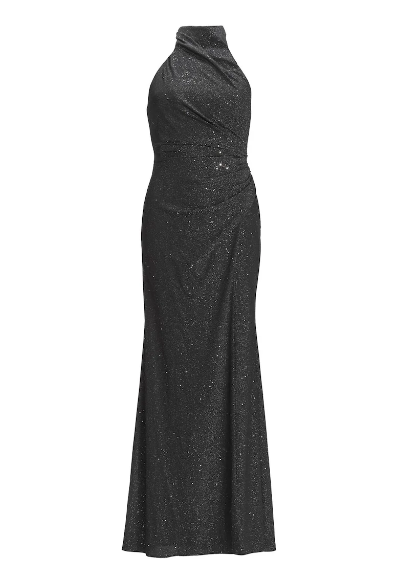 Rochie de seara,  fermoar, negru, 65% elastan, 35% poliester