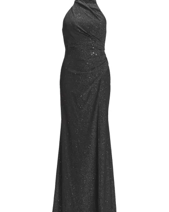Rochie de seara,  fermoar, negru, 65% elastan, 35% poliester