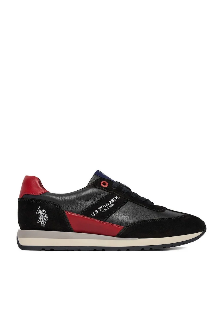 Tenisi barbati,  piele naturala, negru,