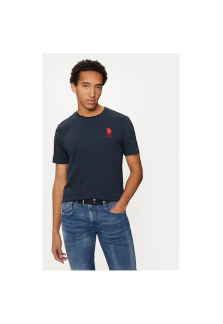Tricou barbati,  304797002, Bumbac, Albastru, Albastru