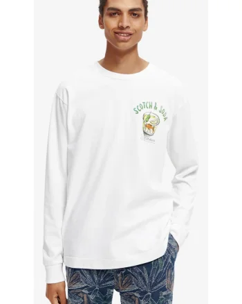 Bluza din bumbac organic cu imprimeu pe spate,