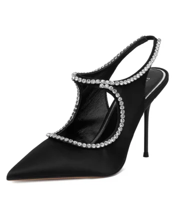 Pantofi dama  cu toc ascutit, Negru