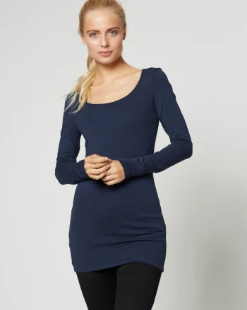 Bluza lunga din amestec de bumbac