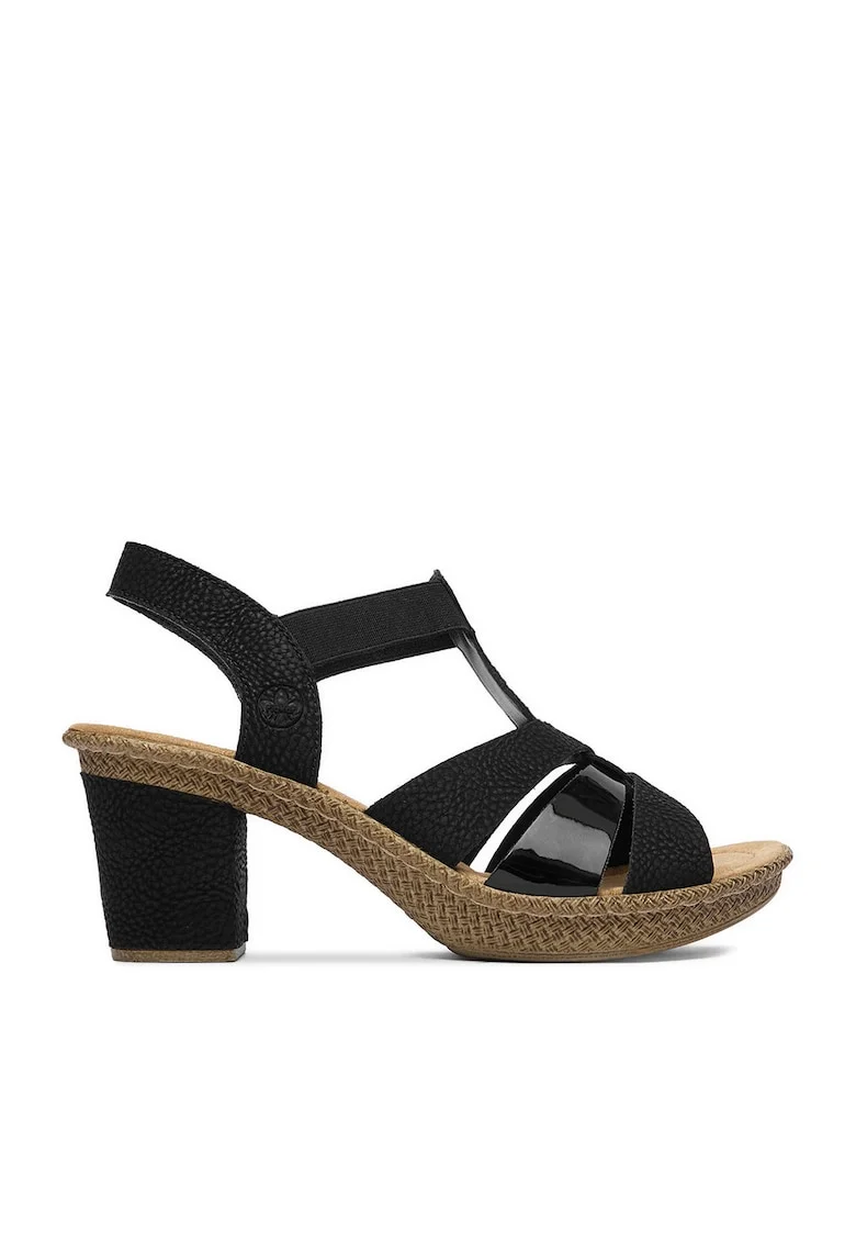 Sandale dama,  negru, piele, Negru