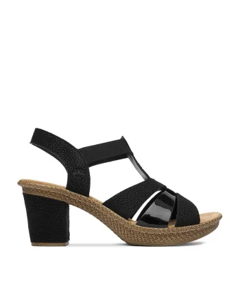 Sandale dama,  negru, piele, Negru