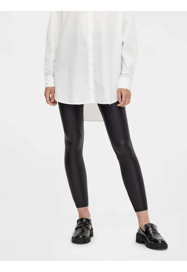 Colanti negri din piele lucioasa  Shiny