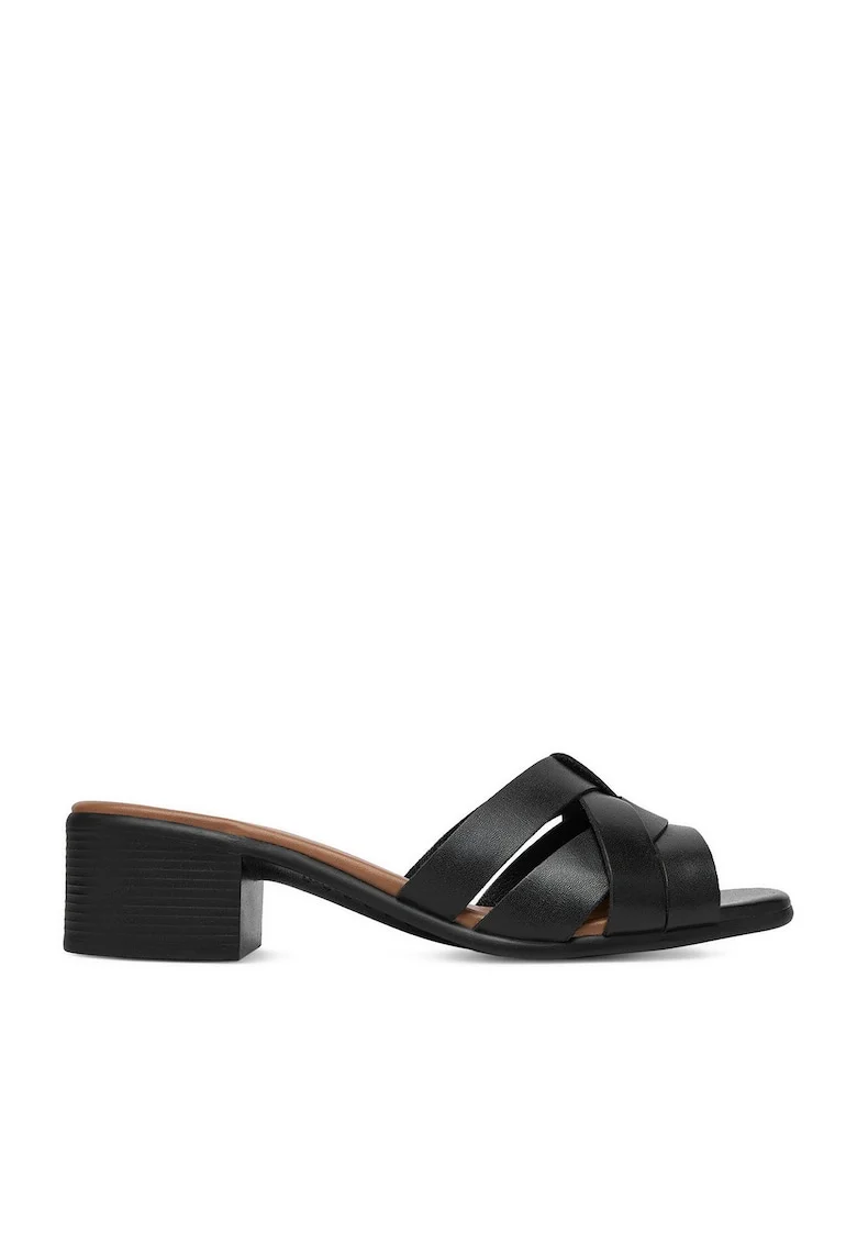 Papuci  dama, interior piele ecologica, Negru