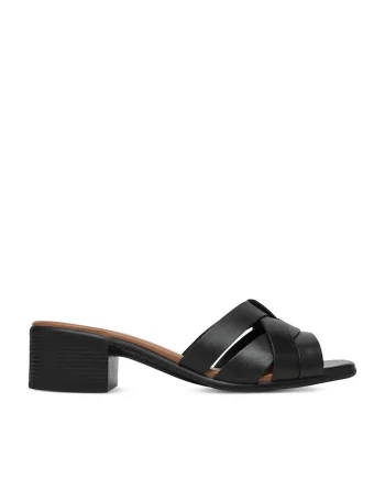 Papuci  dama, interior piele ecologica, Negru