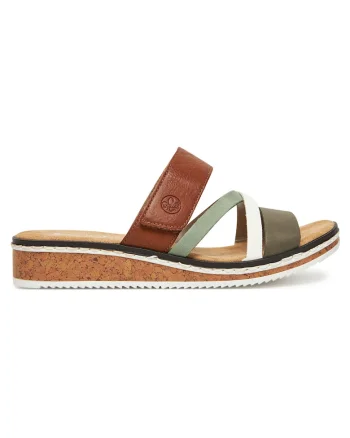 Slapi dama  casual, platforma, maro, material sintetic, Maro