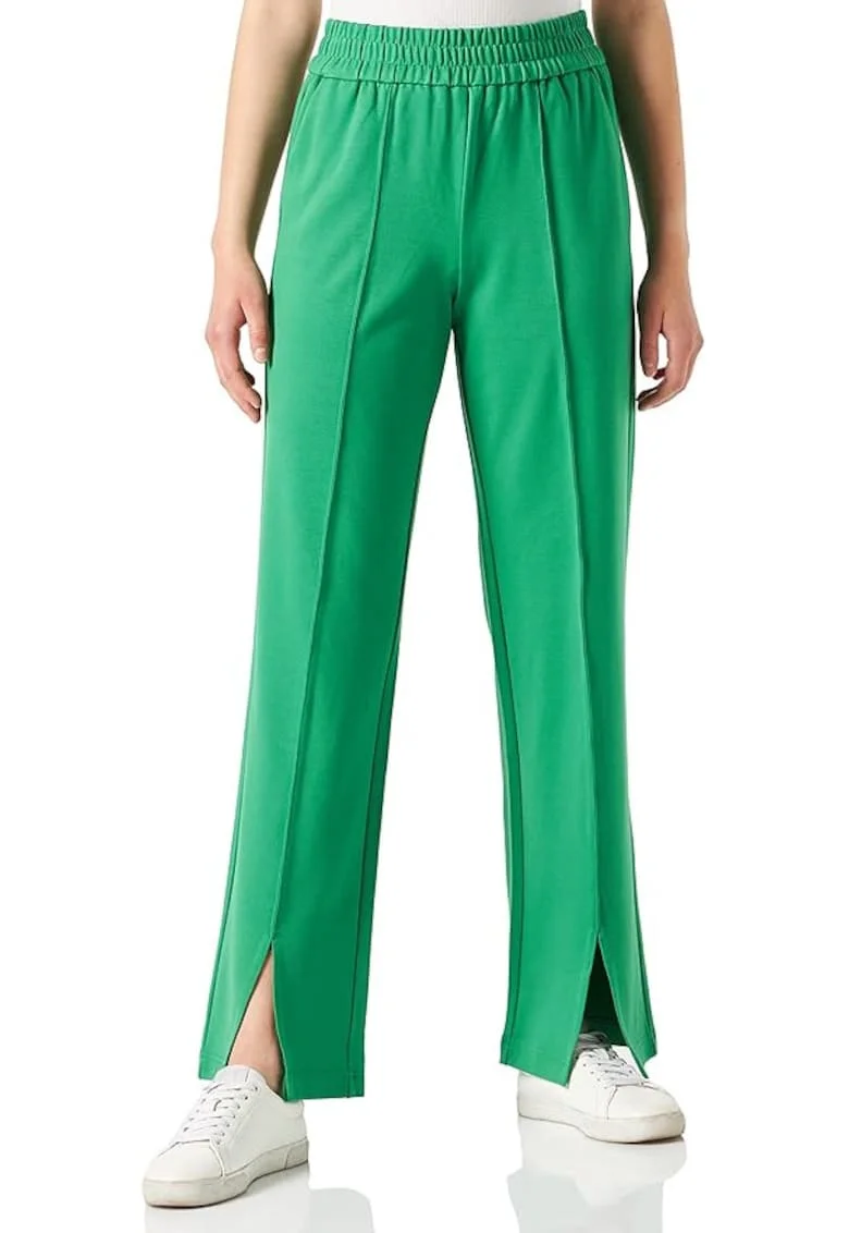Pantaloni Dama,  Evazati, Verde 2037