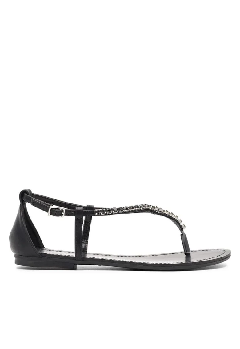 Sandale dama, Negru, Sintetic, Negru