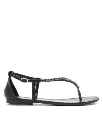 Sandale dama, Negru, Sintetic, Negru