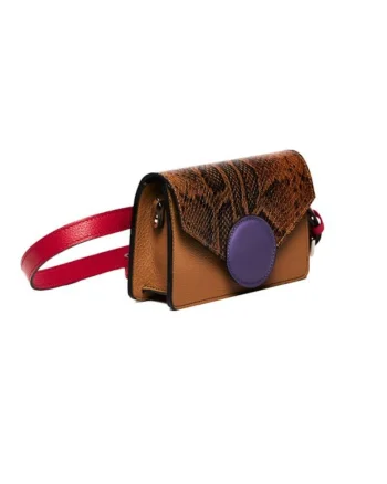 Geanta dama piele,  Cora, coniac mov, 22x10x15 cm