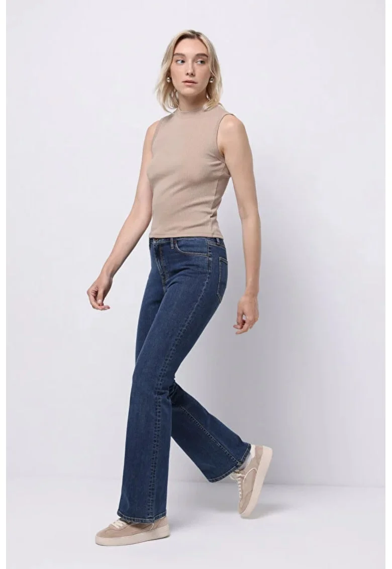Pantaloni de dama,  regular fit, albastru