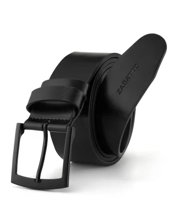 Curea din piele naturala, Negru lacuit