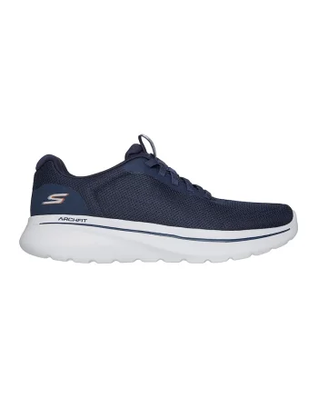 Pantofi sport Go Walk Arch Fit N-Joy - Cull de plasa, Alb optic/Bleumarin