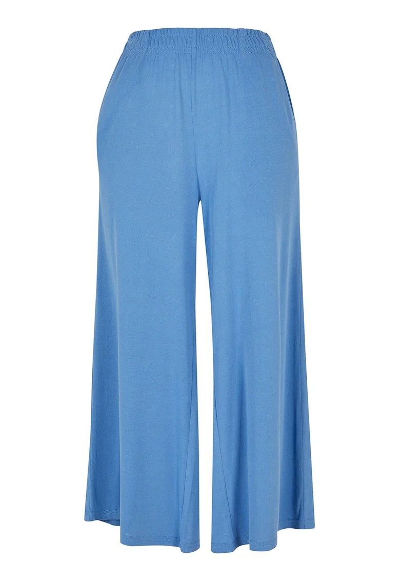 Pantaloni din amestec de modal cu croiala ampla, Albastru azur
