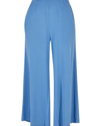 Pantaloni din amestec de modal cu croiala ampla, Albastru azur