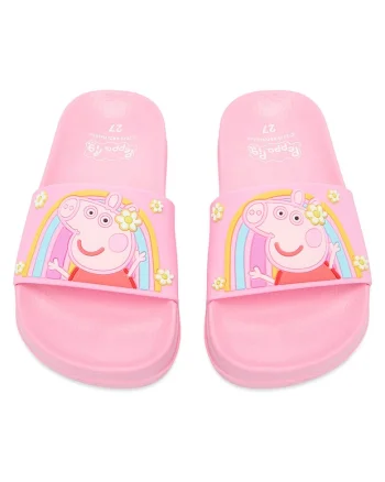 Papuci copii,  roz, material sintetic, pentru fete,