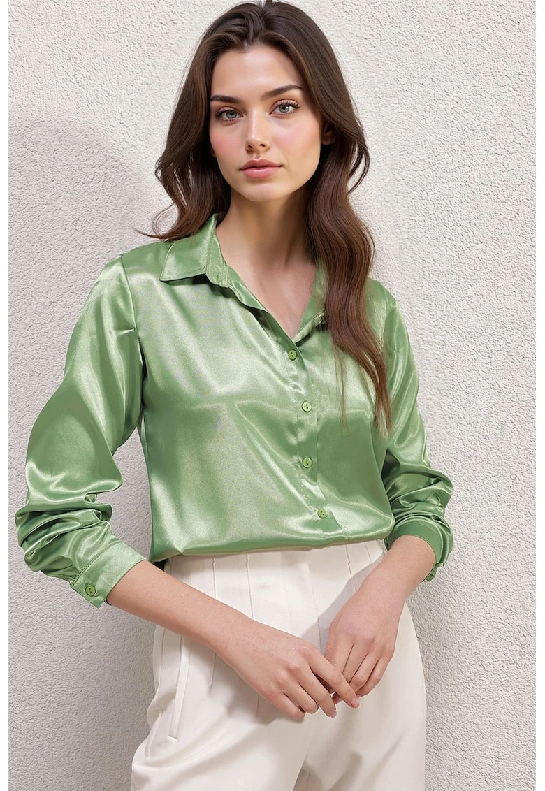 Camasi dama HiCCUP satin, Verde lime