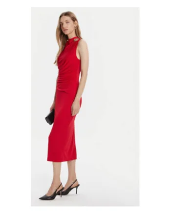 Rochie cocktail Dama,  rosu, poliester si elastan