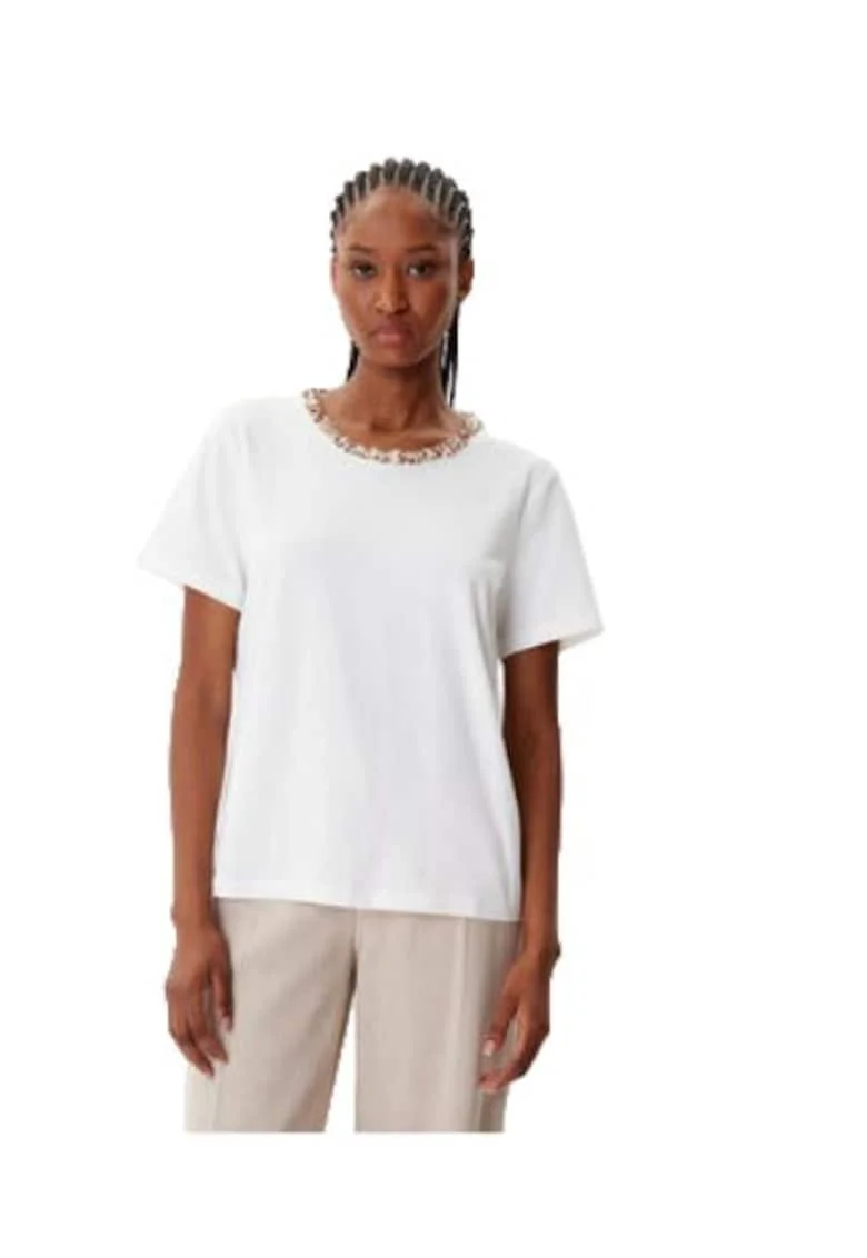 Tricou dama,  bumbac/poliester/elastan, alb